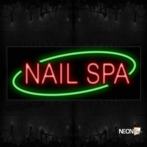 Image of Nail Spa With Circle Border Neon Sign