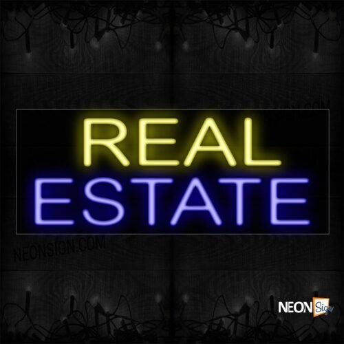 Image of 12143 Real Estate Neon Sign_10x24 Black Backing