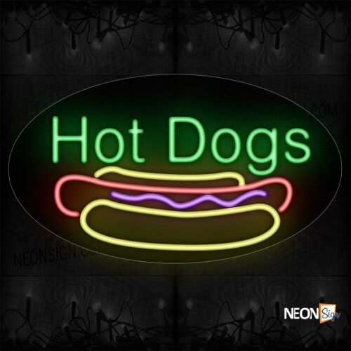Image of Hot Dogs With Hotdog Sandwiches Image Arc Border Neon Sign