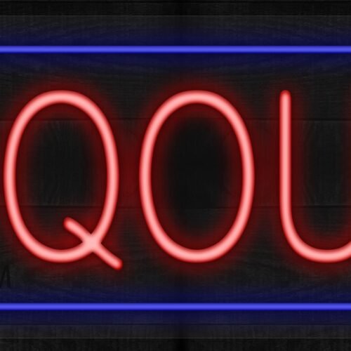 Image of Liquor in red with blue border LED Flex