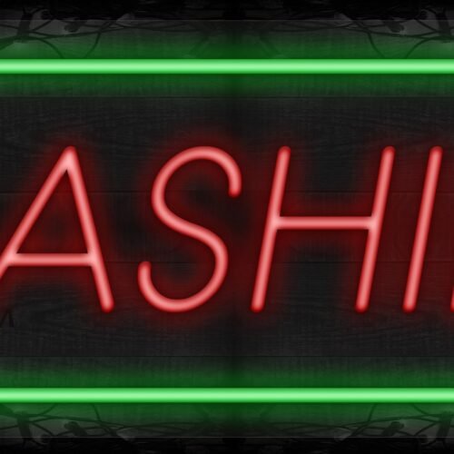 Image of Cashier with green border LED Flex