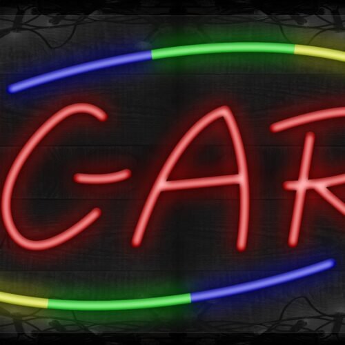Image of Cigar in red with colorful arc border LED Flex