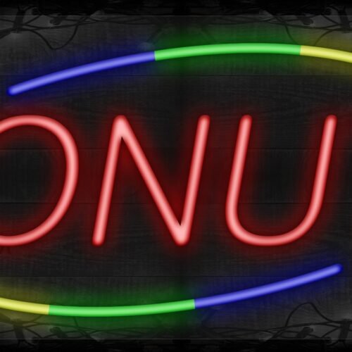 Image of Donuts in red with colorful arc border LED Flex