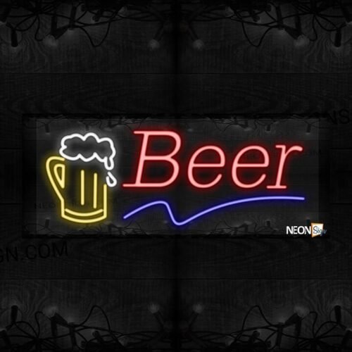 Image of Beer with blue line and mug LED Flex