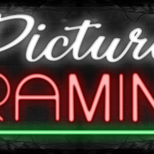 Image of Picture Framing with green border LED Flex
