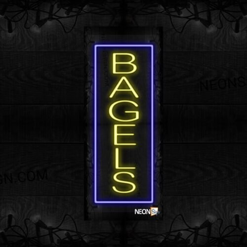 Image of Bagels with blue border LED Flex (Vertical sign)