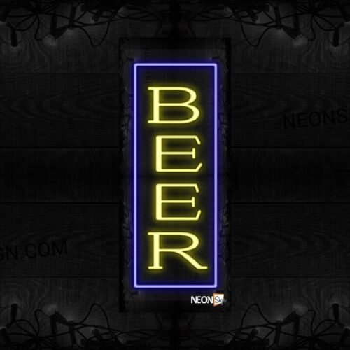 Image of Beer with blue border LED Flex (Vertical sign)