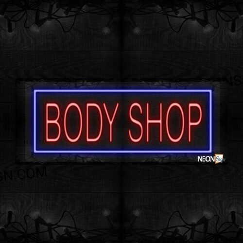 Image of Body Shop with blue border LED Flex