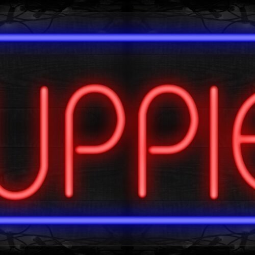 Image of Puppies with Blue Border LED Flex