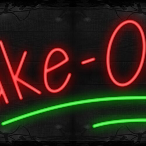 Image of Take-out with Green Curved Line LED Flex