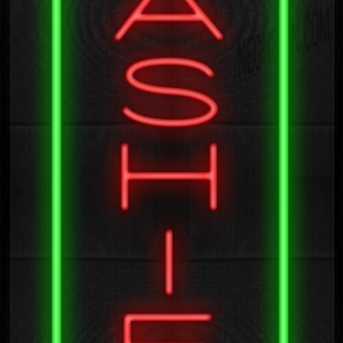 Image of Vertical Cashier with Green Border LED Flex