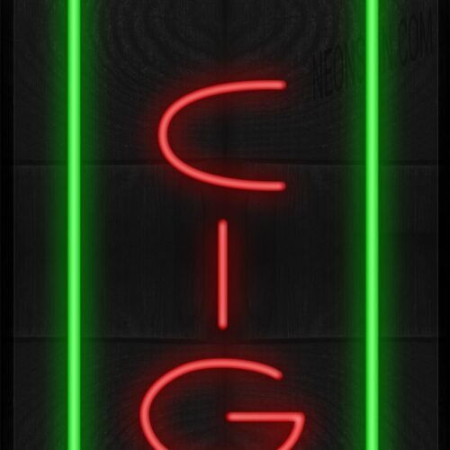 Image of Vertical E Cigs with Green Border LED Flex