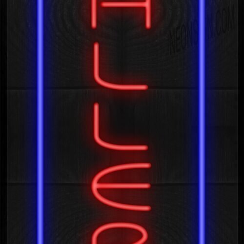 Image of Vertical Gallery with Blue Parallel Lines LED Flex