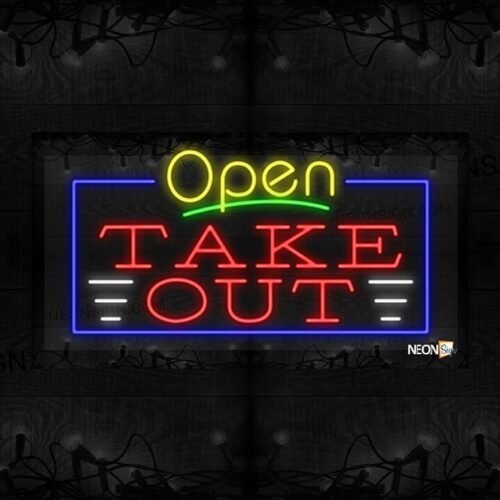 Image of Open Take Out with three lines on both sides and Blue Border LED Flex