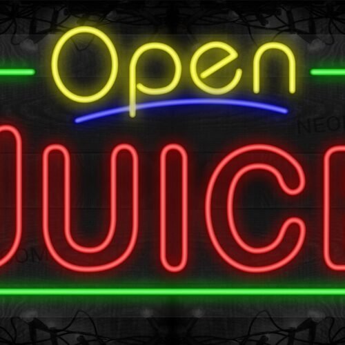Image of Open Juice (Double Stroke) with Green Border LED Flex Sign