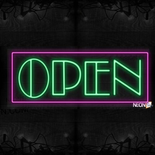 Double stroke OPEN with pink border LED Flex