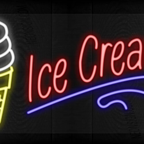 Ice Cream in red with with ice cream logo LED Flex