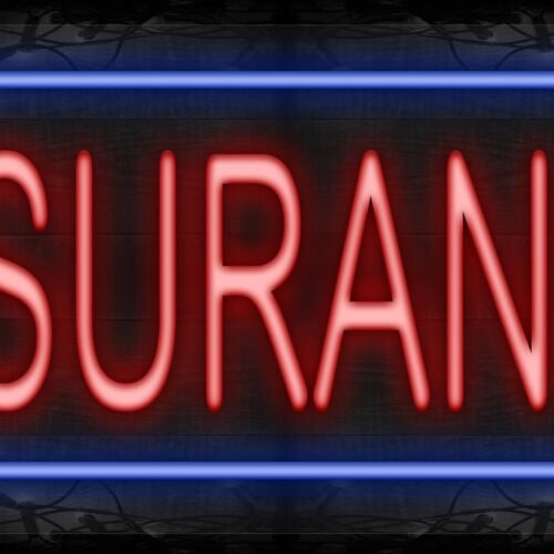 Insurance in red with blue border LED Flex