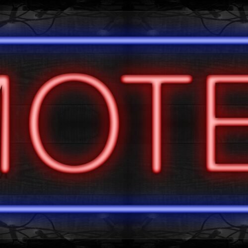 Motel in red with blue border LED Flex