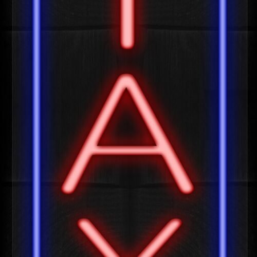 Tax with blue borde LED Flex (Vertical sign)