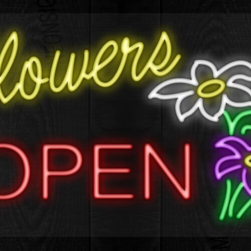 Flowers Open with logo LED Flex