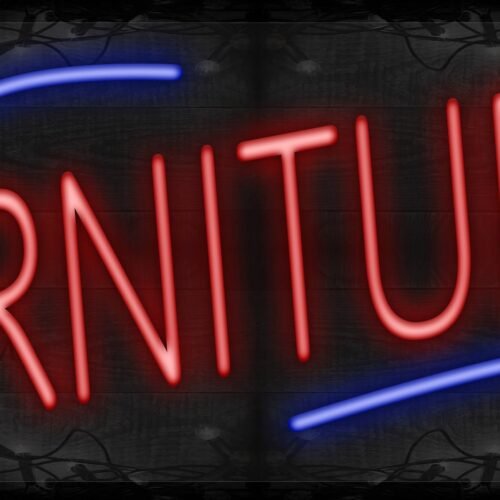 Furniture in red with blkue lines LED Flex