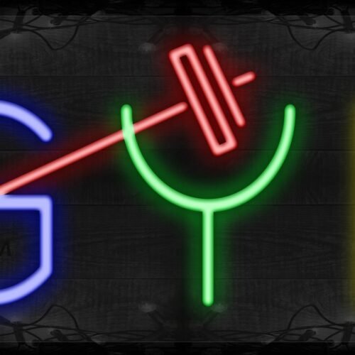 Colorful Gym with dumbell logo LED Flex