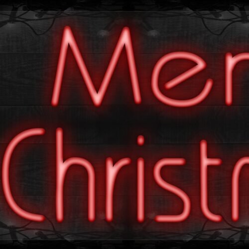 Merry Christmas in red with tree logo LED Flex
