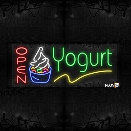 Open yogurt with yellow line and logo LED Flex