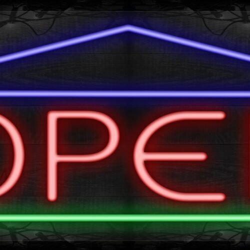 Open with green line and house border LED Flex