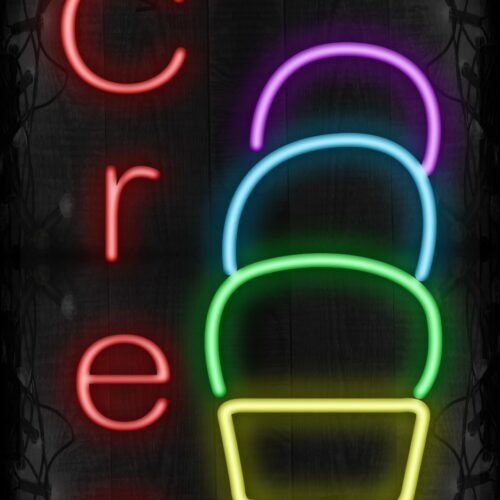 Ice Cream with logo LED Flex (Vertical sign)