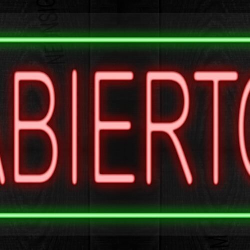 Abierto with green border LED Flex