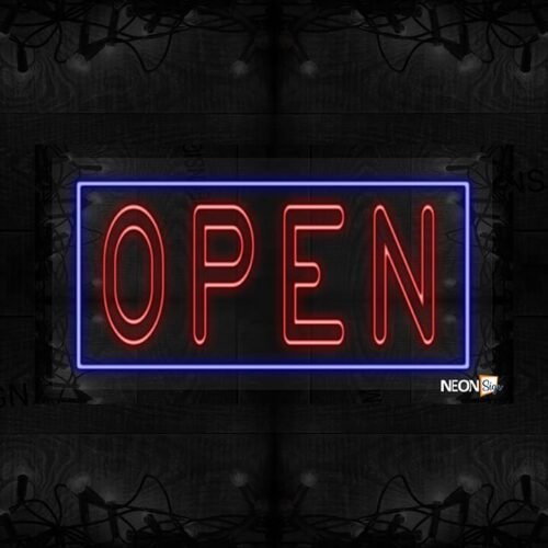 Double stroke OPEN with blue border LED Flex