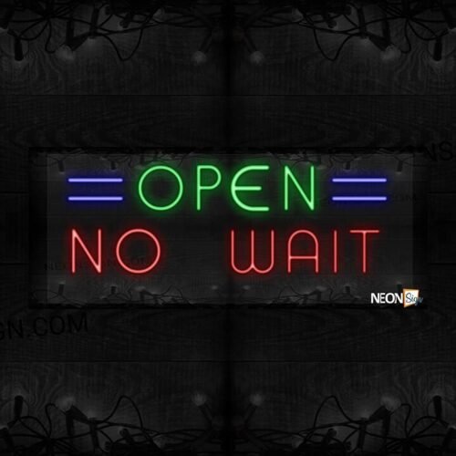 Open No Wait with blue lines LED Flex