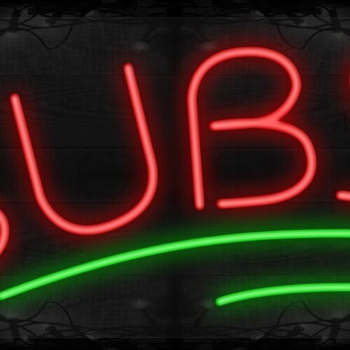 Subs with Green Curved Line LED Flex