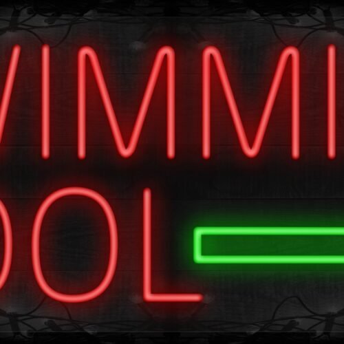 Swimming Pool with Green Arrow LED Flex