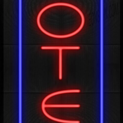 Vertical Hotel with Blue Border LED Flex