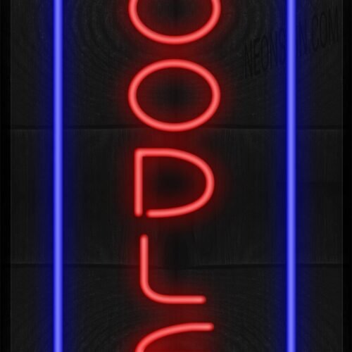 Vertical Noodles with Blue Border LED Flex