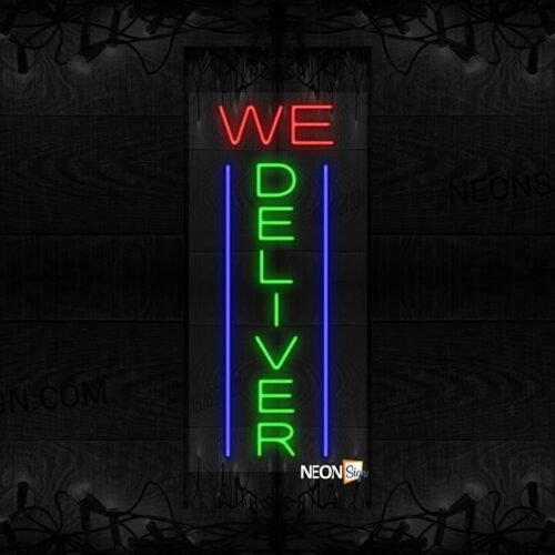 We Deliver with Blue Parallel Lines LED Flex