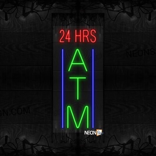 24 Hours ATM With Blue Parallel Lines LED Flex