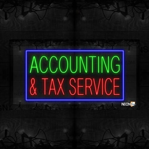 Accounting and Tax Service with Blue Border LED Flex