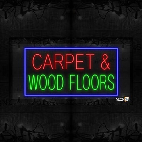 Carpet and Wood Floors with Rich Blue Border LED Flex