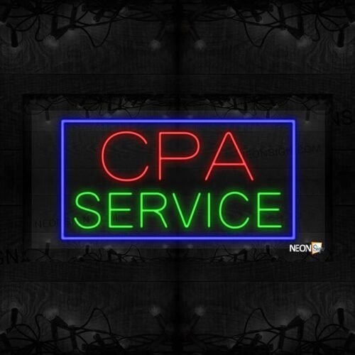 CPA Service with Rich Blue Rectangular Border LED Flex