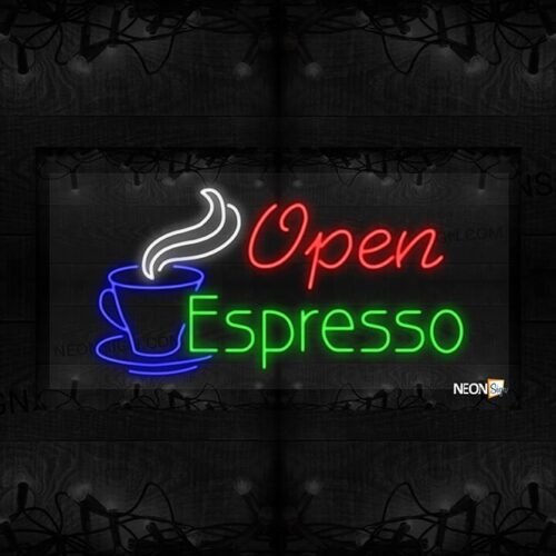 Open Espresso with a Cup of Coffee LED Flex