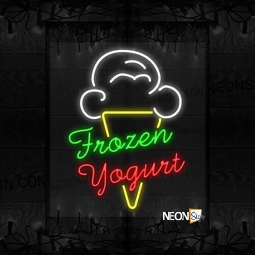 Frozen Yogurt with a Cone of Frozen Yogurt LED Flex