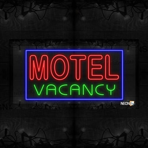 Motel Vacancy with Blue Border LED Flex