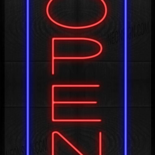 Open with Blue Border Vertical LED Flex