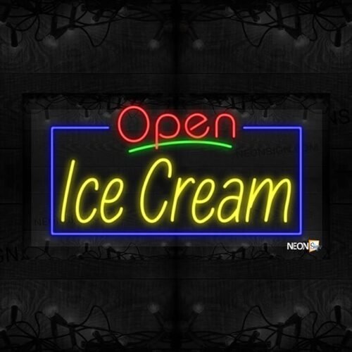 Open Ice Cream with Blue Border LED Flex