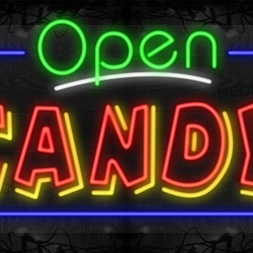 Open Candy with Blue Border LED Flex