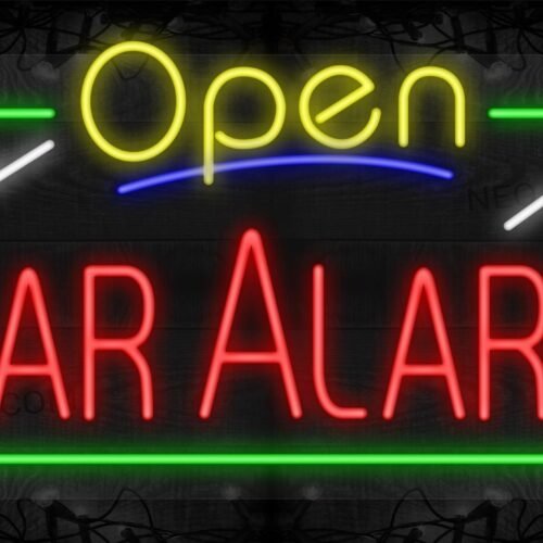 Open Car Alarm with Image and Green Border LED flex